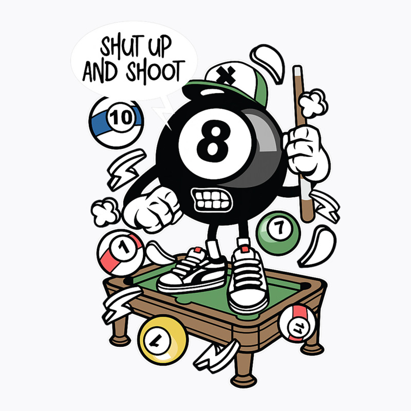 Shut Up And Shoot Cartoon Billiards Balls Pool Gif T-shirt | Artistshot