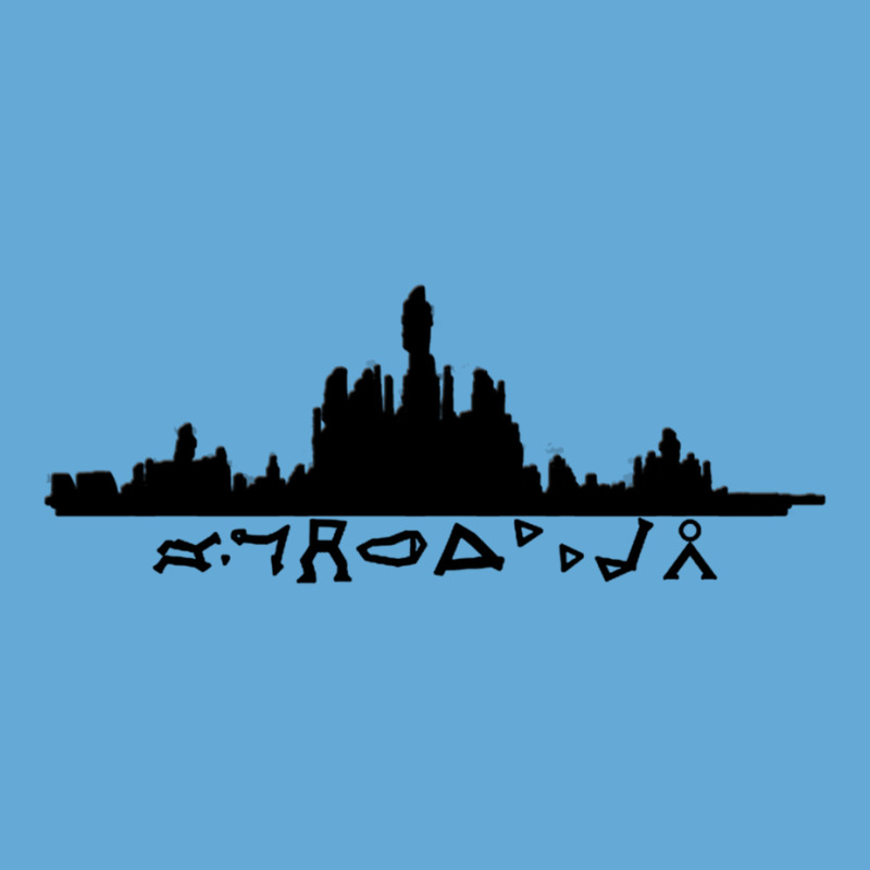 Atlantis Skyline With Gate Symbols Basic T-shirt by cm-arts | Artistshot