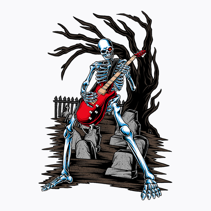 Skeleton Playing Guitar Electric Acoustic Hallowee T-Shirt by KeziahSingleta | Artistshot