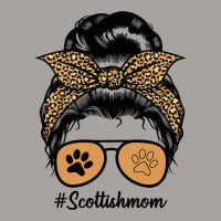 Scottish Terrier Dog Mom Messy Hair Bun Leopard Racerback Tank | Artistshot