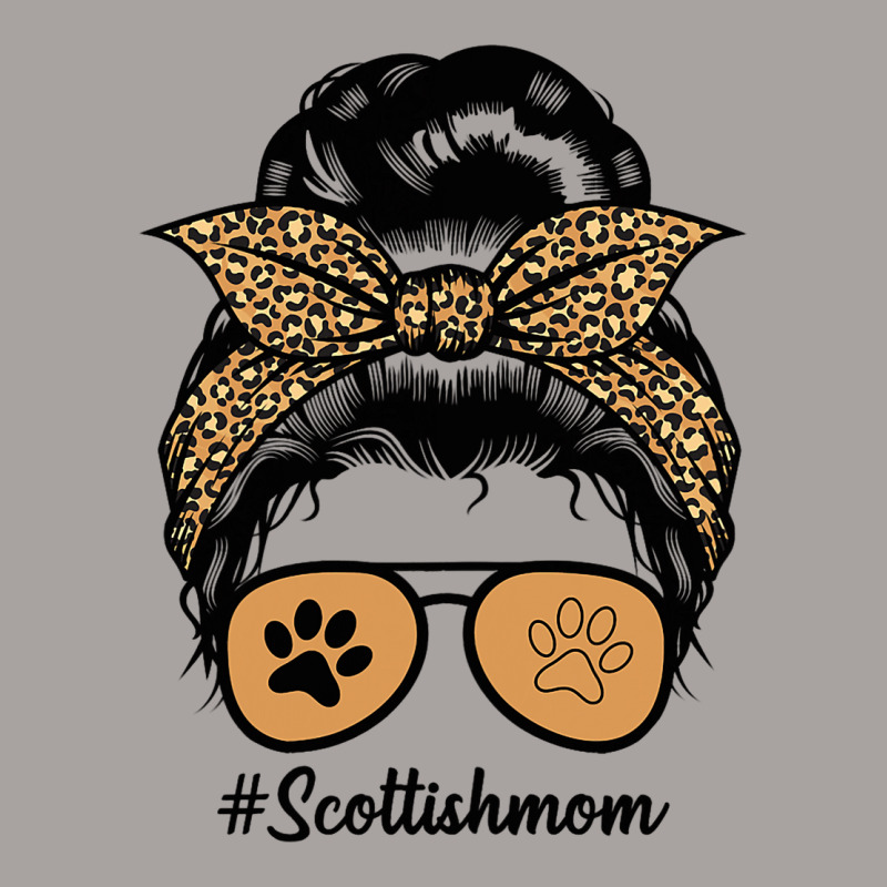 Scottish Terrier Dog Mom Messy Hair Bun Leopard Racerback Tank by KIMBERLYABDILLA | Artistshot