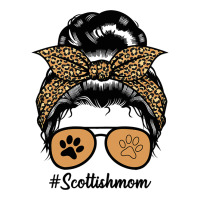 Scottish Terrier Dog Mom Messy Hair Bun Leopard Women's V-neck T-shirt | Artistshot