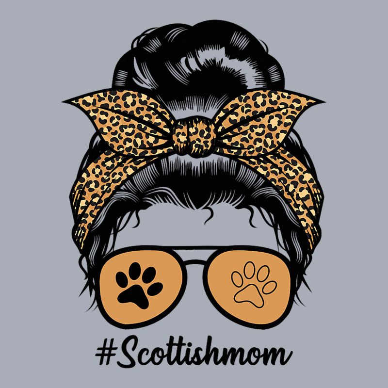 Scottish Terrier Dog Mom Messy Hair Bun Leopard Tank Dress by KIMBERLYABDILLA | Artistshot