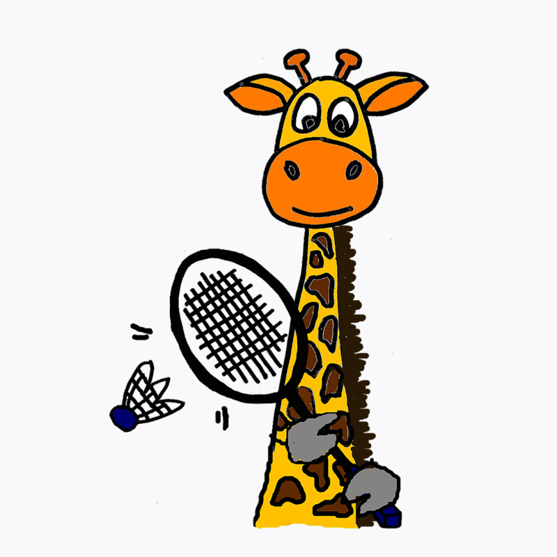 Smilemoreteesa Funny Giraffe Playing Badminton Car T-shirt | Artistshot