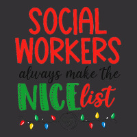 Social Workers Always Make The Nice List Funny Chr Vintage Hoodie | Artistshot