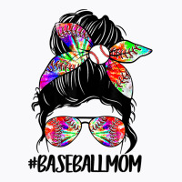 Softball Baseball Mom Life Tie Dye Messy Bun Mothe T-shirt | Artistshot