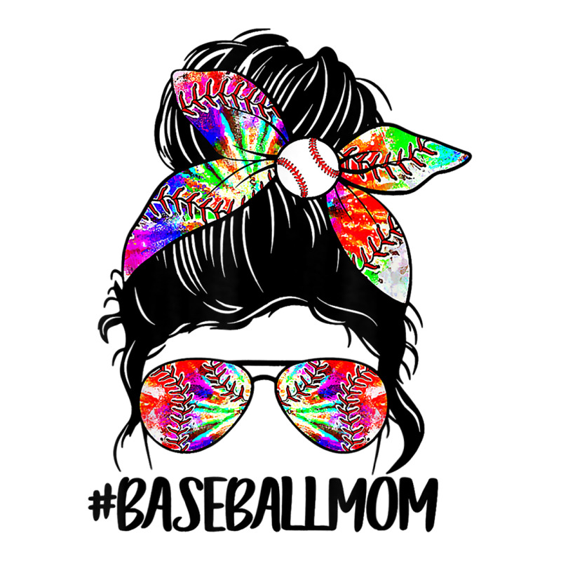 Softball Baseball Mom Life Tie Dye Messy Bun Mothe 3/4 Sleeve Shirt | Artistshot