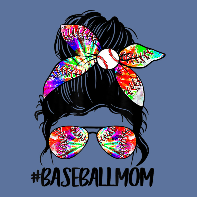 Softball Baseball Mom Life Tie Dye Messy Bun Mothe Lightweight Hoodie | Artistshot