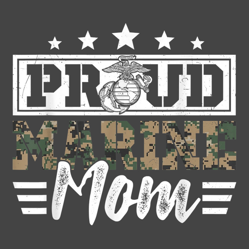 Proud Marine Military Veteran Mom Mama Mommy Mother's Day T Shirt Basic T-shirt by cm-arts | Artistshot