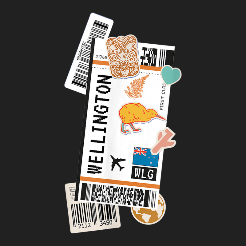 Wellington New Zealand Boarding Pass Airplane Ticket Travel Basic T-shirt | Artistshot