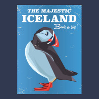 Majestic Iceland Puffin Vintage Travel Poster Basic T-shirt | Artistshot