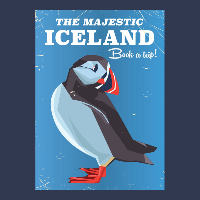 Majestic Iceland Puffin Vintage Travel Poster Basic T-shirt by KennethSteele | Artistshot