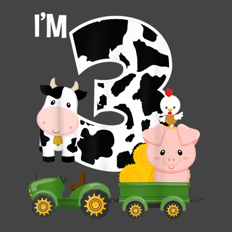 Farm Animals Tractor 3rd Birthday 3 Year Old Birthday Party Basic T-shirt | Artistshot