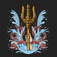 Poseidon Trident, Poseidon Trident Painting, Poseidon Trident Vintage, Basic T-shirt | Artistshot