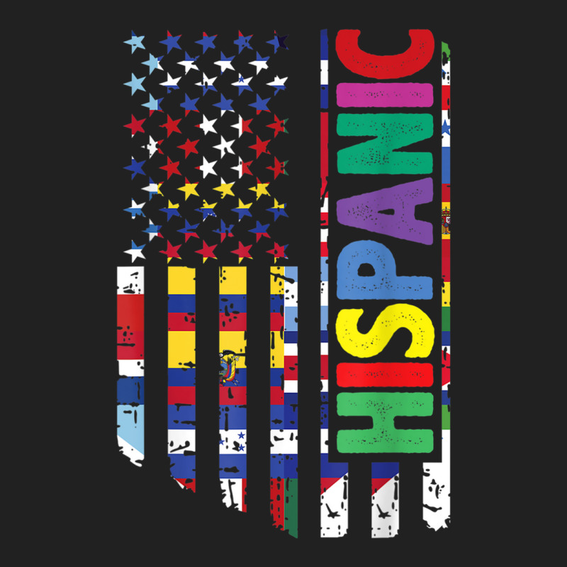 Usa And Latin American Countries Flag Hispanic Heritage T Shirt Basic T-shirt by cm-arts | Artistshot