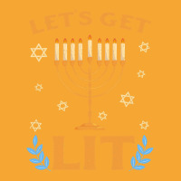 Hanukkah Lets Get Lit Menorah Funny Hebrew Jewish Holiday Basic T-shirt | Artistshot