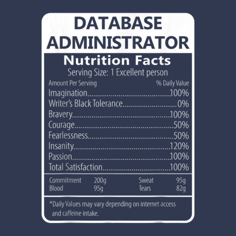 Database Administrator Nutrition Facts Sarcastic Basic T-shirt by Fashzilla | Artistshot