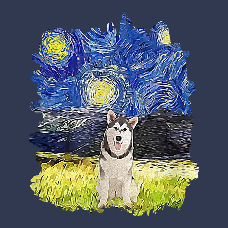 Starry Night Impressionist   Dog Art Alaskan Malamute T Shirt Basic T-shirt | Artistshot