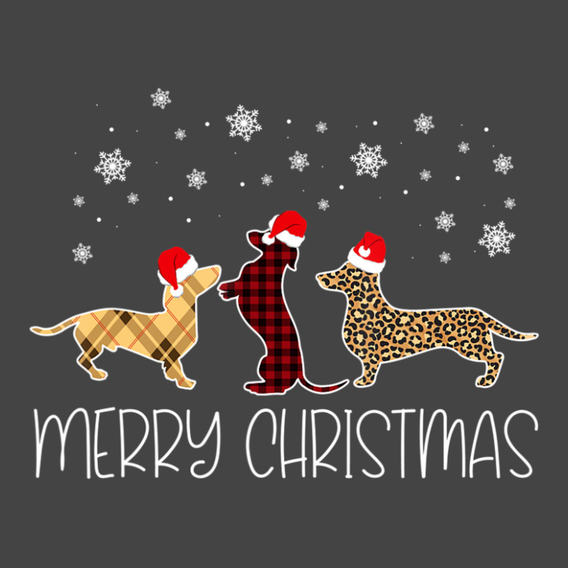 Dachshund Merry Christmas Cute Plaid Leopard Doxie Dog X-mas Basic Youth T-shirt by cm-arts | Artistshot