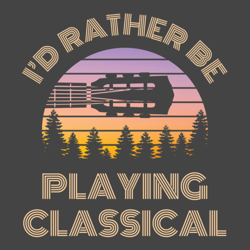 I'd Rather Be Playing Guitar Classical Guitar Headstock Vintage Sunset Basic T-shirt by JilmarM.Perez | Artistshot