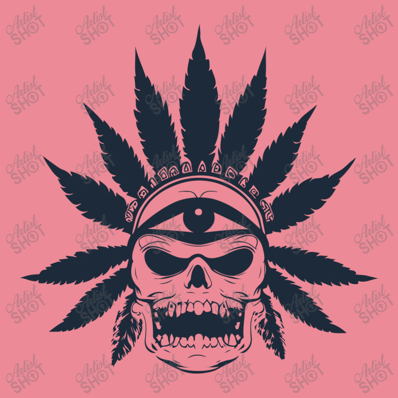 Great Skull Of Cannabis Oval Leatherette Patch | Artistshot