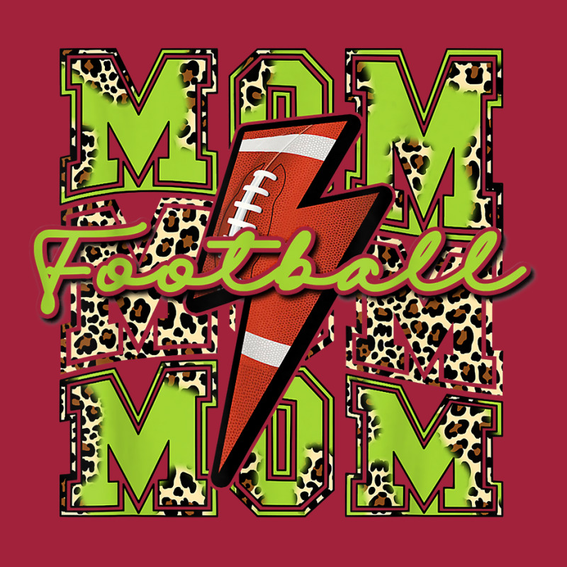 Football Mom, Football Lightning Bolt Leopard Lime Green T Shirt Basic T-shirt by cm-arts | Artistshot