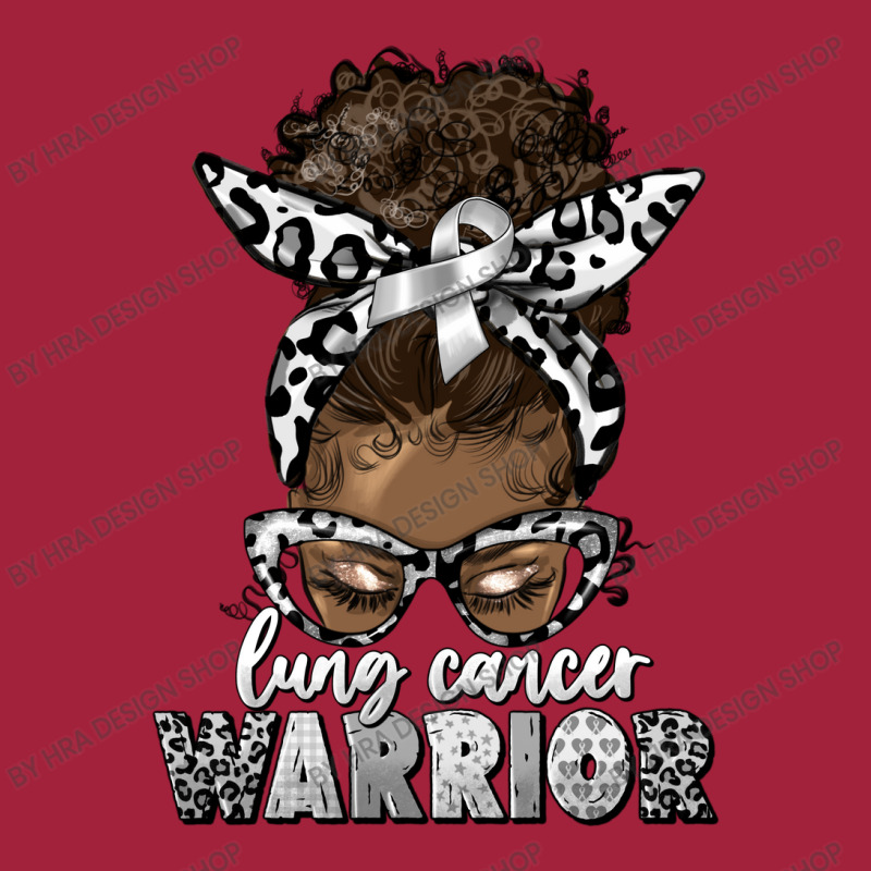 Lung Cancer Warrior Afro Messy Bun Basic T-shirt | Artistshot