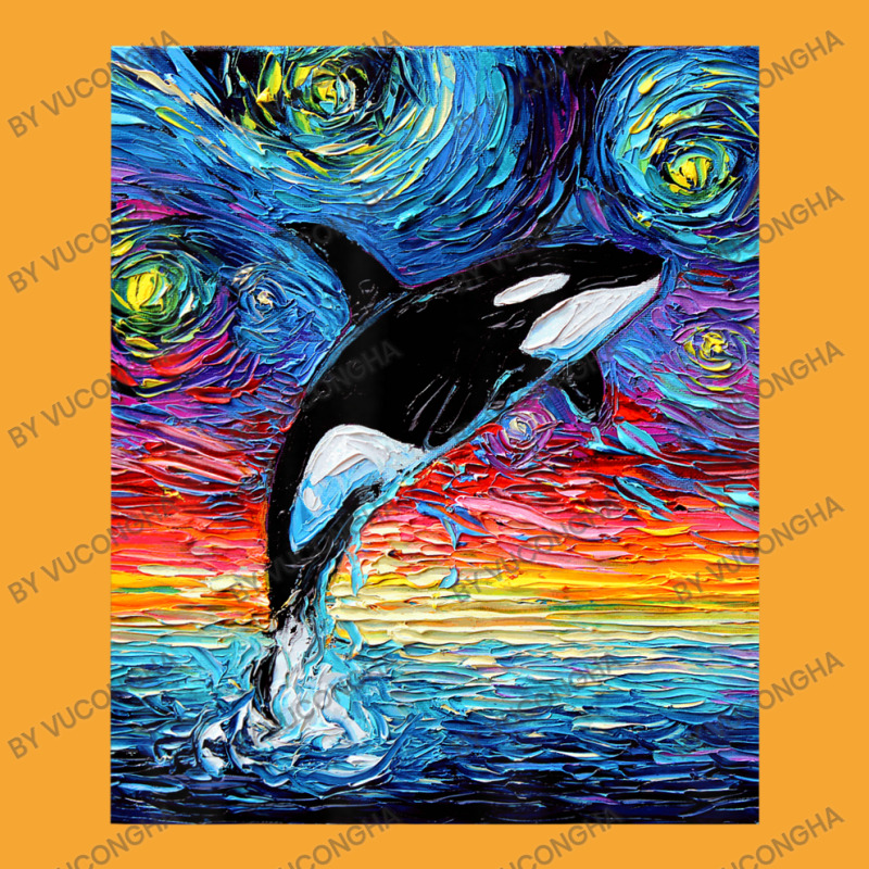 Orca Killer Whale Starry Night Colorful Ocean Art By Aja Basic T-shirt | Artistshot