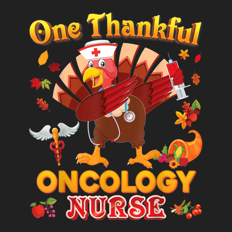 One Thankful Oncology Nurse Dabbing Turkey Thanksgiving Basic Youth T-shirt by Fashzilla | Artistshot