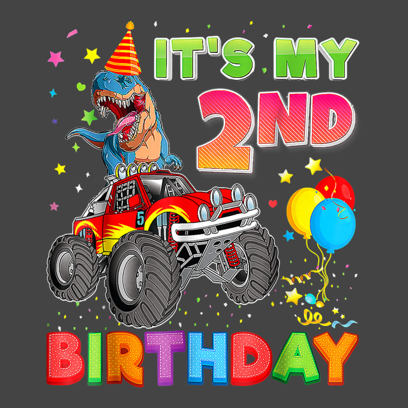 It's My 2nd Birthday 2 Year Old Dinosaur Monster Car Truck Basic Youth T-shirt | Artistshot