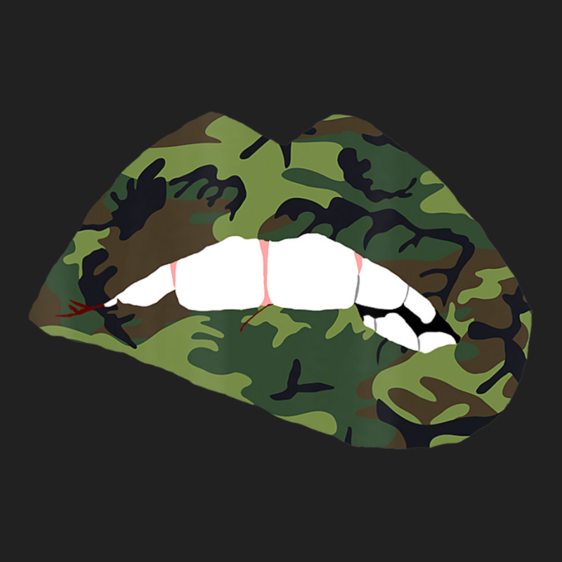 Camouflage Lips Mouth Military Kiss Me Biting Camo Kissing Basic T-shirt | Artistshot