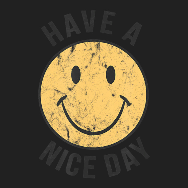 Mens 70's Retro Have A Nice Day Happy Face Basic T-shirt | Artistshot