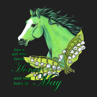 Just A Girl Who Loves Horses And Born In May Emerald Horse Basic Youth T-shirt | Artistshot