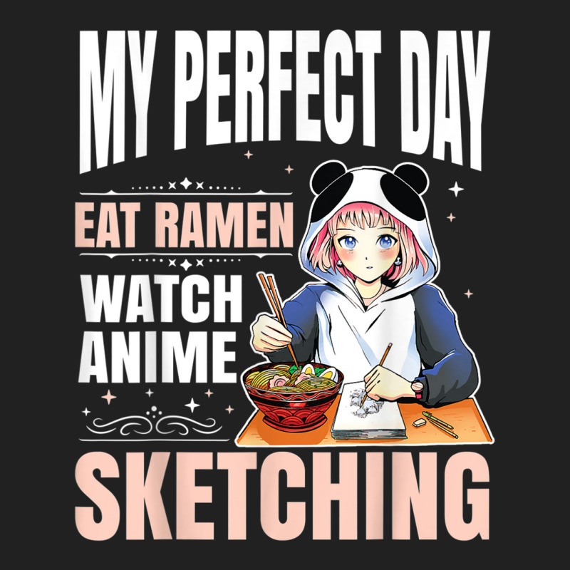 My Perfect Day Anime Ramen Sketching Japanese Aesthetic Girl T Shirt Basic Youth T-shirt | Artistshot