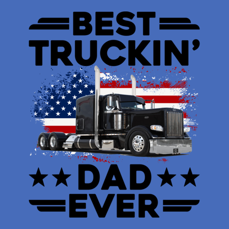 Best Truckin Dad Ever Usa Flag Semi Truck Driver Gift Pullover Hoodie Basic Youth T-shirt by cm-arts | Artistshot