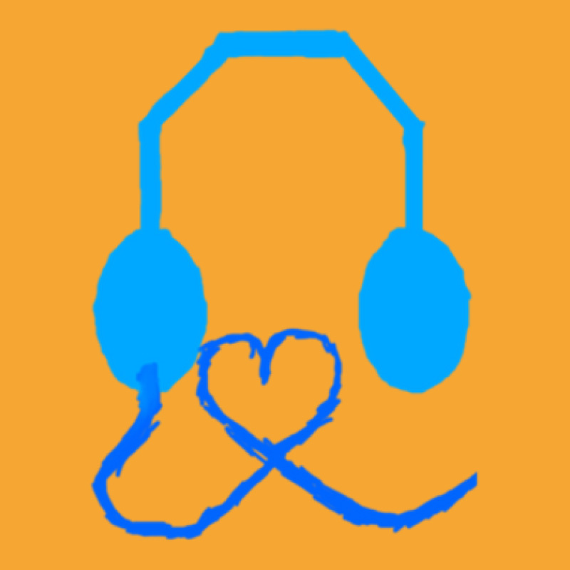 Blue Headphones With Love Basic T-shirt by LarryCory | Artistshot