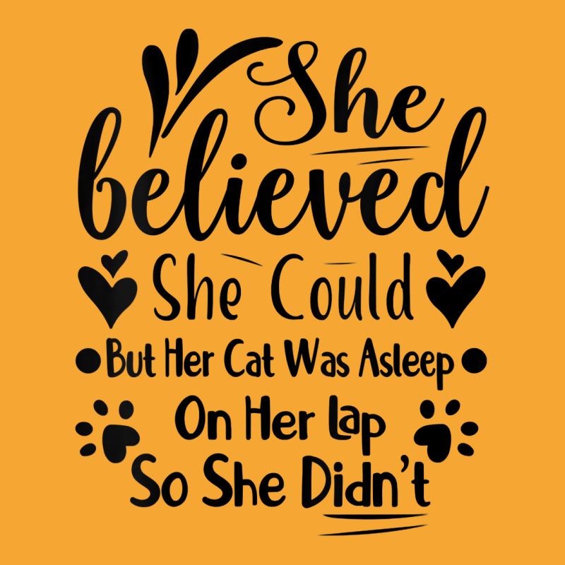 Womens She Believed She Could But Her Cat Was Asleep On Her Lap V Neck Basic T-shirt | Artistshot