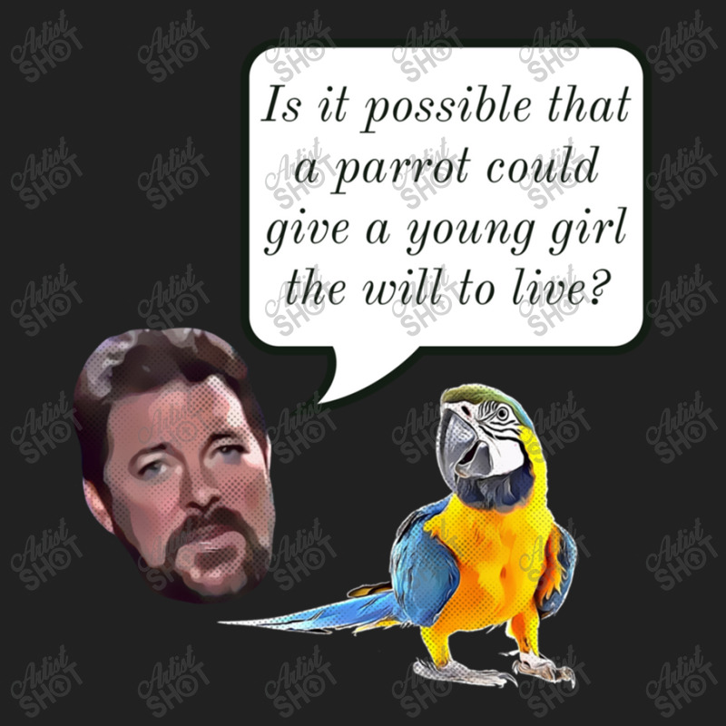 Jonathan Frakes Interrogates You A Parrot Basic T-shirt by LornaHicks | Artistshot