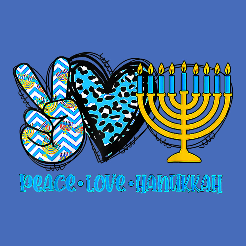 Peace Love Hanukkah Leopard Hanukkah Menorah Jewish Basic T-shirt | Artistshot