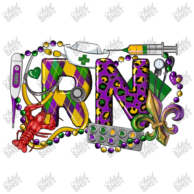 Rn Registered Nurse Mardi Gras 3/4 Sleeve Shirt | Artistshot