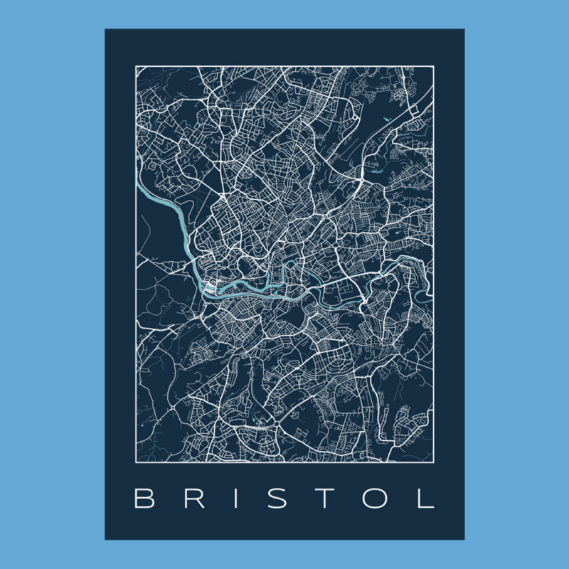 Bristol City Navy Map Basic T-shirt by THOMASRAFFERTY | Artistshot