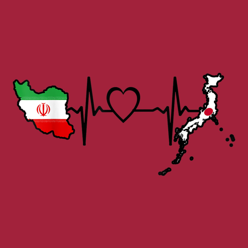 Iran Japan Flag Iranian Japanese Heartbeat T Shirt Basic T-shirt by cm-arts | Artistshot