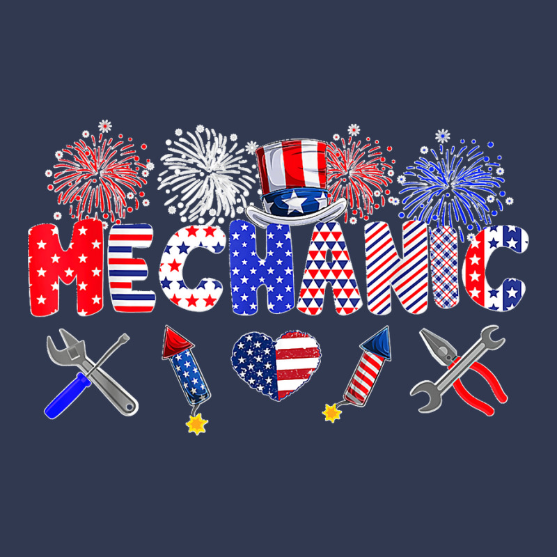 Mechanic Proud American Flag Fireworks Happy 4th Of July Basic T-shirt | Artistshot