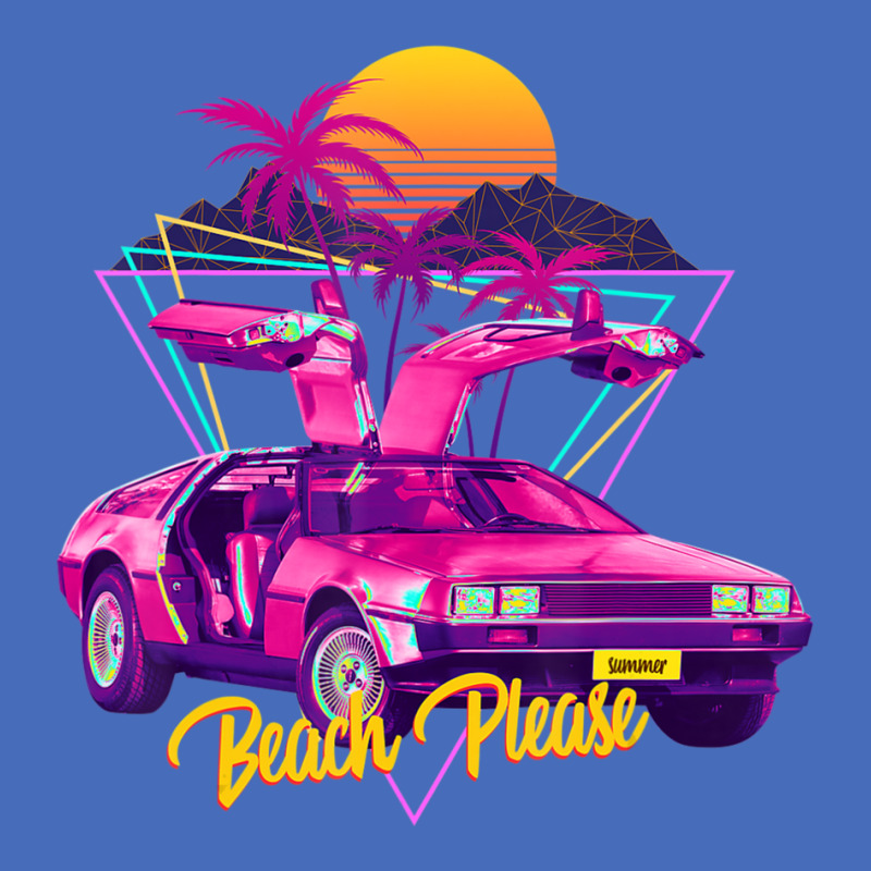 Beach Please Futuristic Car Retro Sunset Synthwave Basic Youth T-shirt by cm-arts | Artistshot