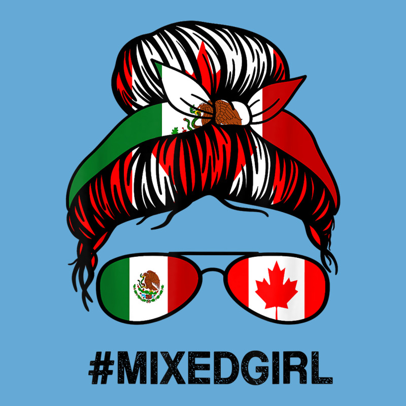 Mexico Canada Flag Mexican Canadian Messy Bun T Shirt Basic Youth T-shirt by cm-arts | Artistshot