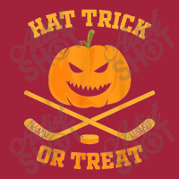 Hat Trick Or Treat Funny Pumpkin Ice Hockey Halloween Basic T-shirt | Artistshot