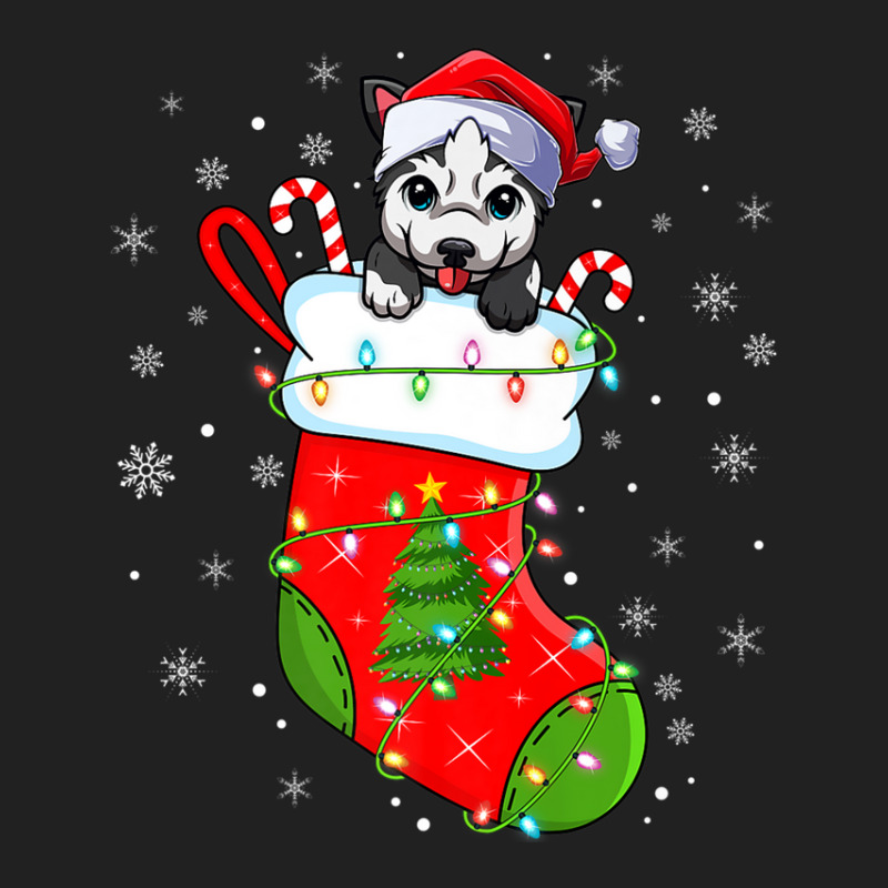 Alaskan Malamute Dog In Christmas Socks Xmas Basic T-shirt | Artistshot