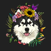 Floral Alaskan Malamute Dog Botanical Plant Flower Dog Lover T Shirt Basic T-shirt | Artistshot