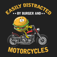 Easily Distracted By Burger And Motorcycles, Biker Dad Basic Youth T-shirt | Artistshot