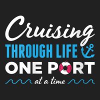 Womens Cruising Through Life One Port At A Time Cruise Vacation V Neck Basic Youth T-shirt | Artistshot